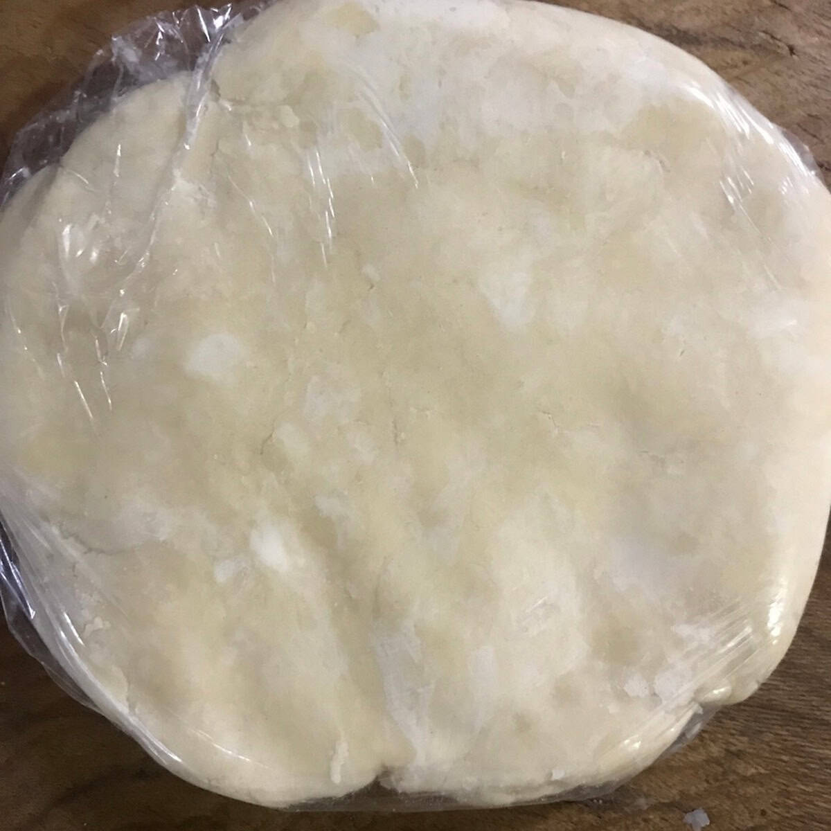 wrapped pie dough, after a rest in the fridge.