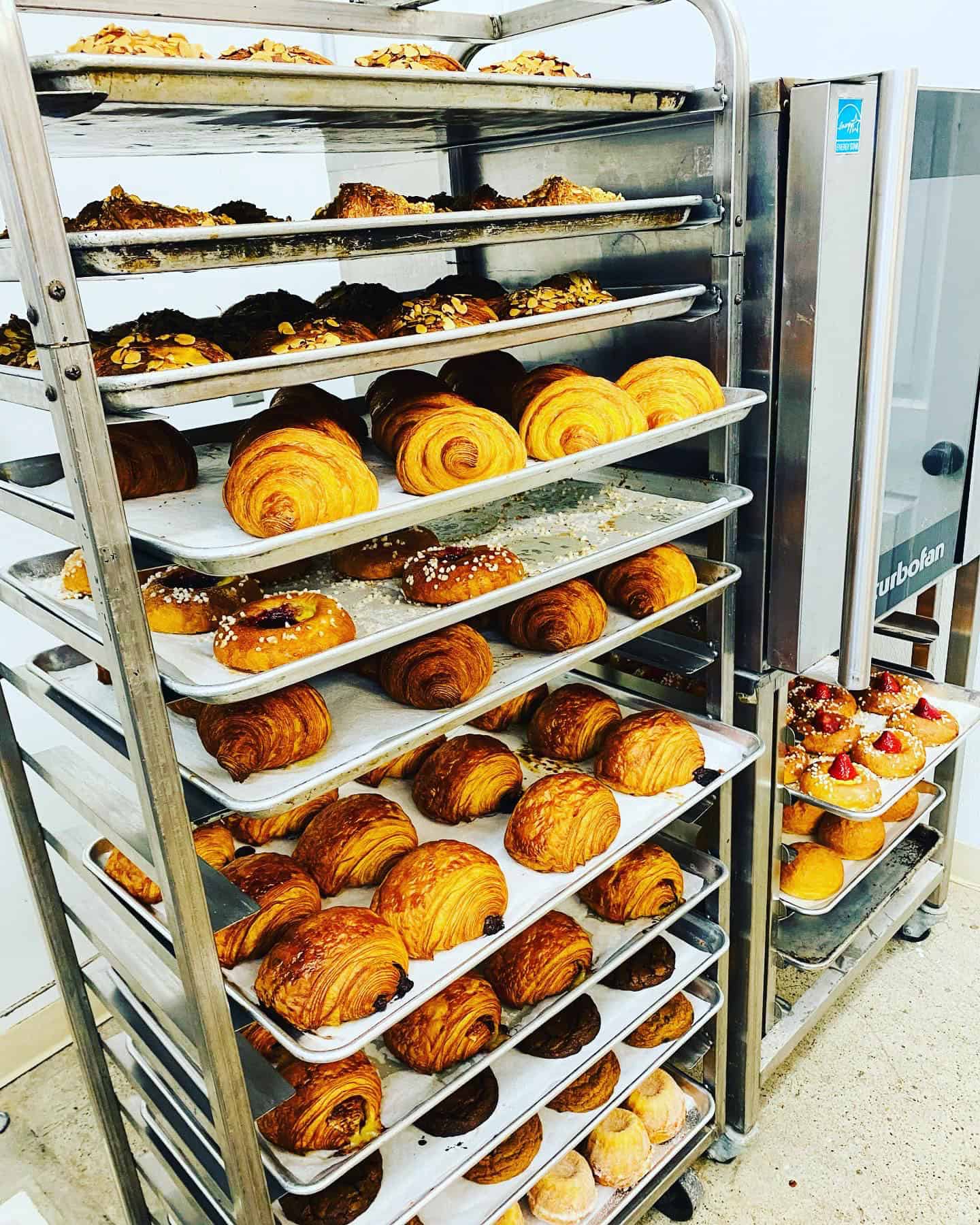 A variety of croissants, cookies and brioche.