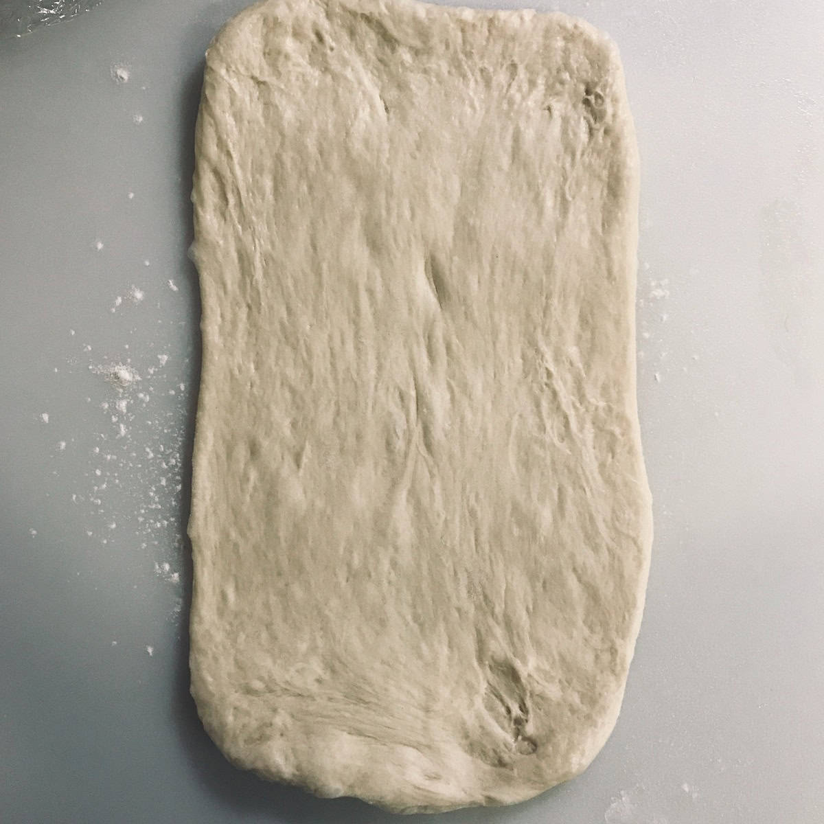 Dough rolled into a rectangle