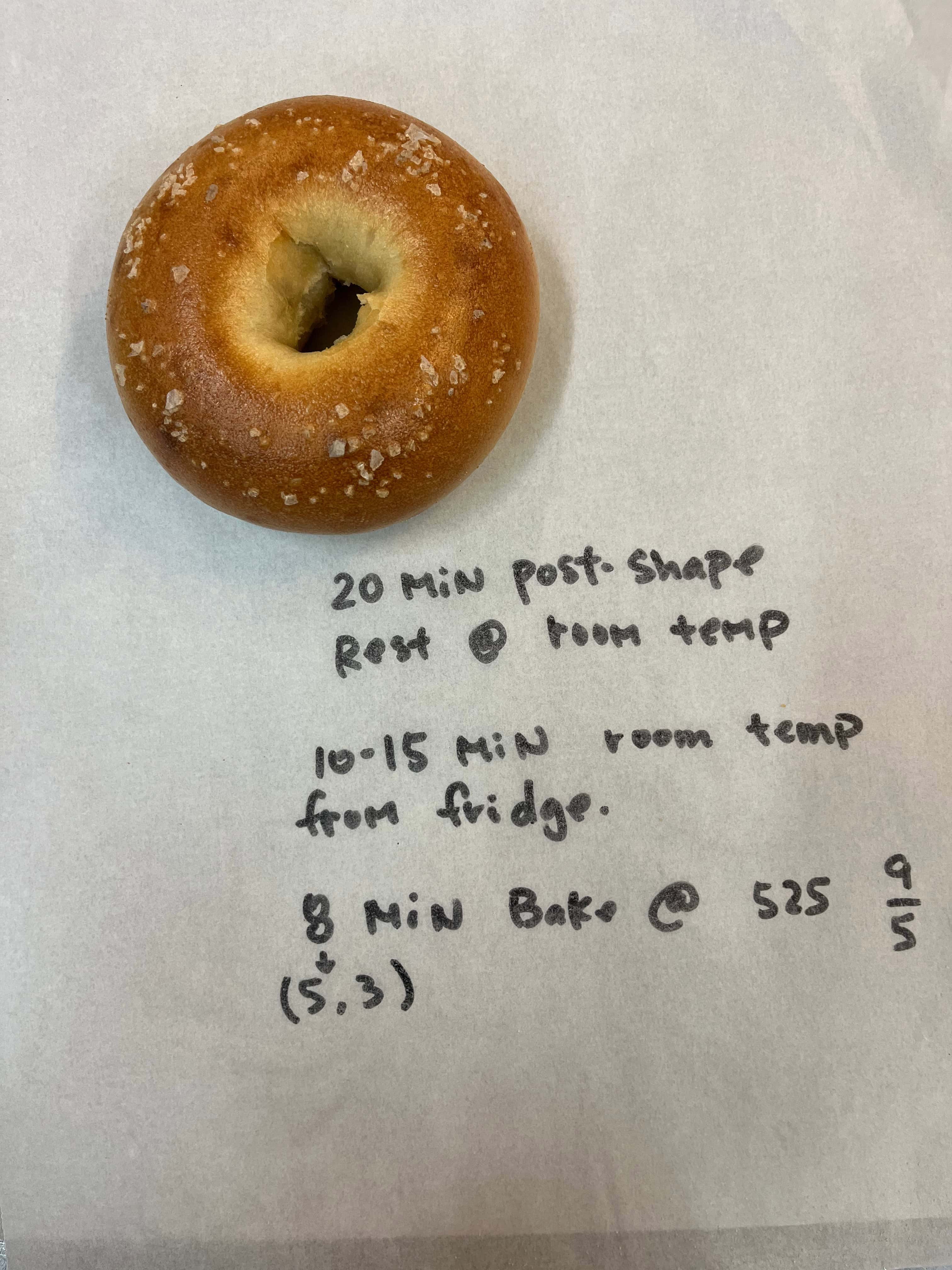 A bagel with notes on time and temperature