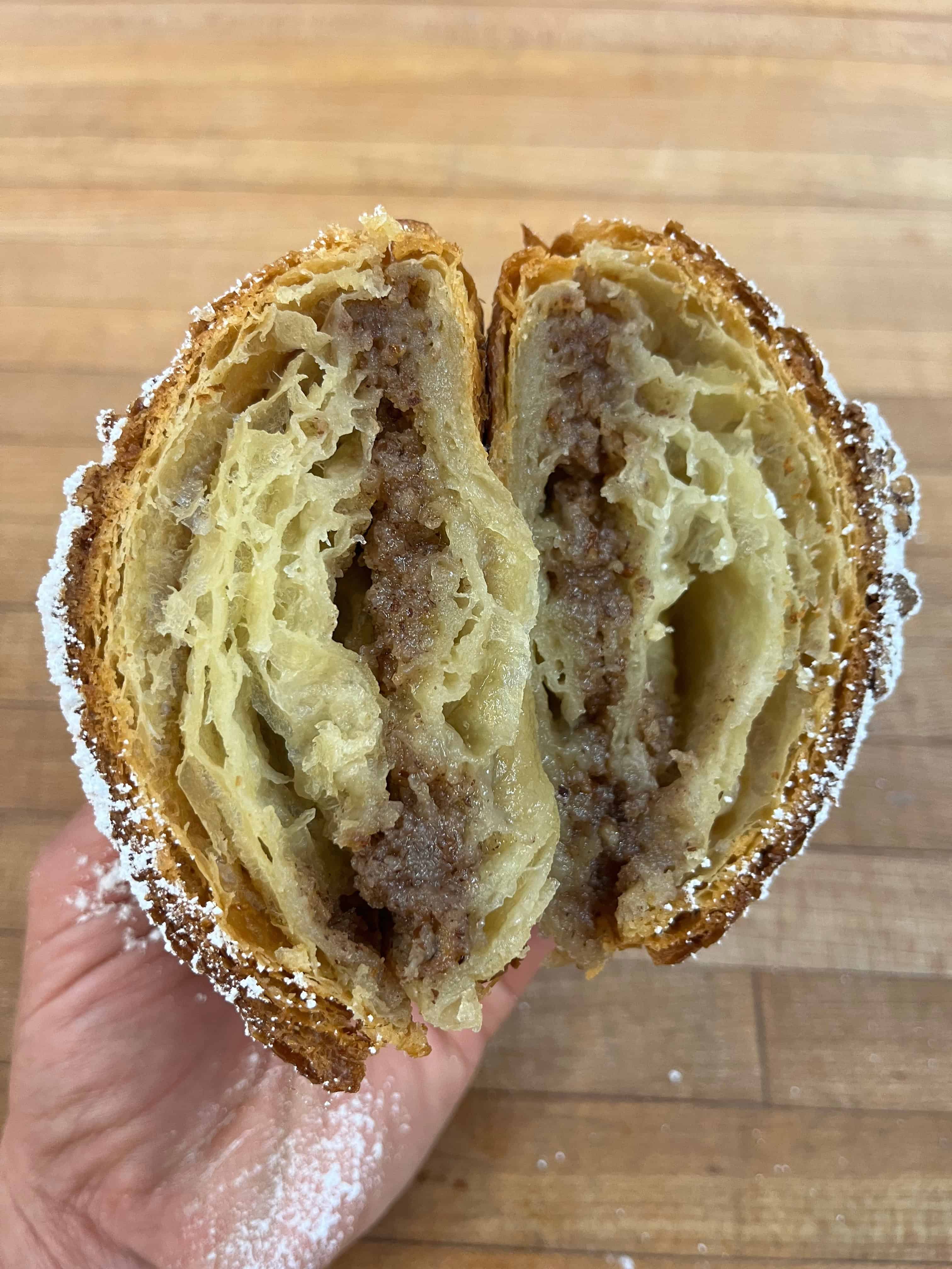 Twice-baked croissant after baking.