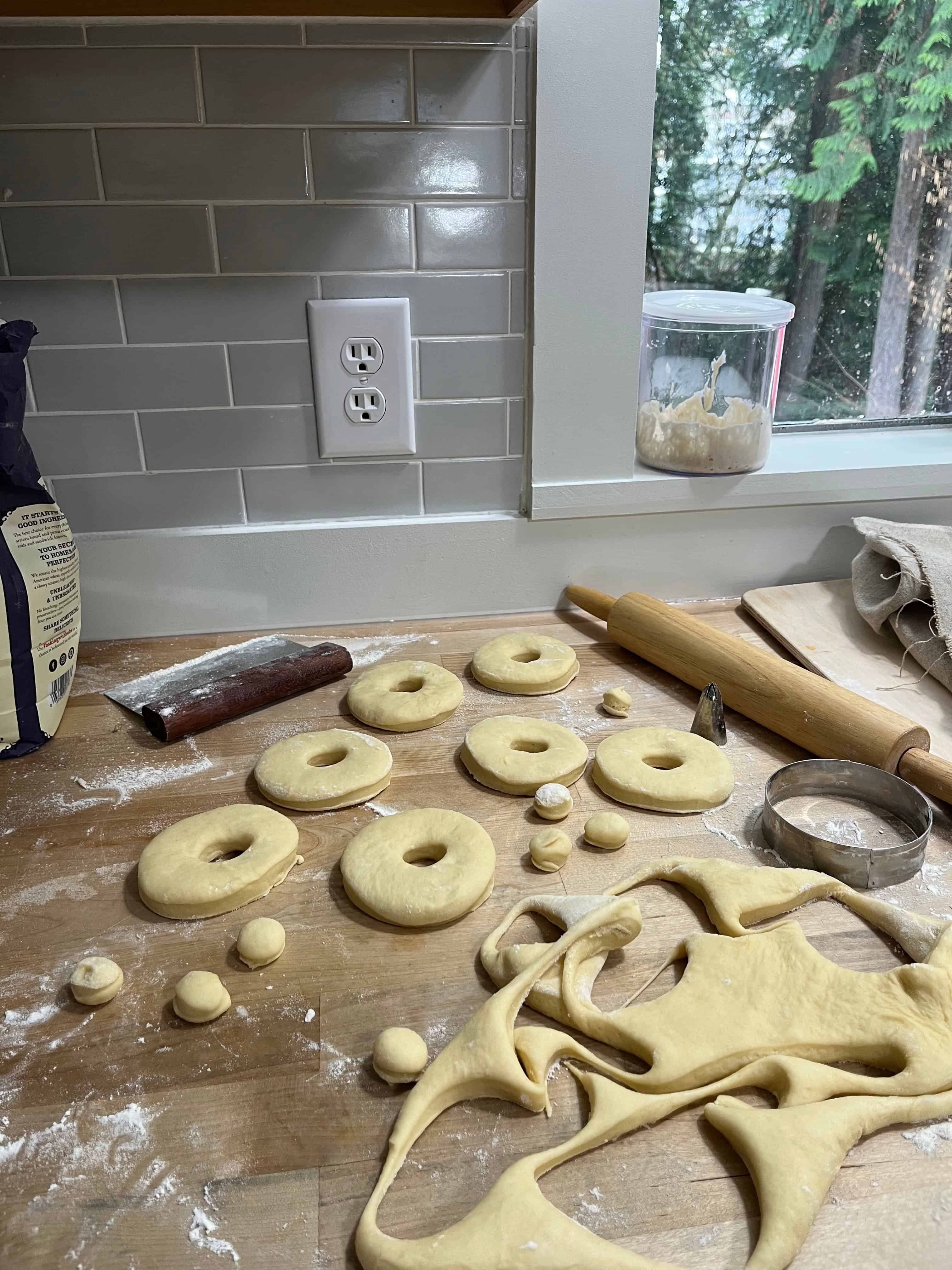 Rolling pins, bench scrapers and piping tips are useful tools to have as a baker.
