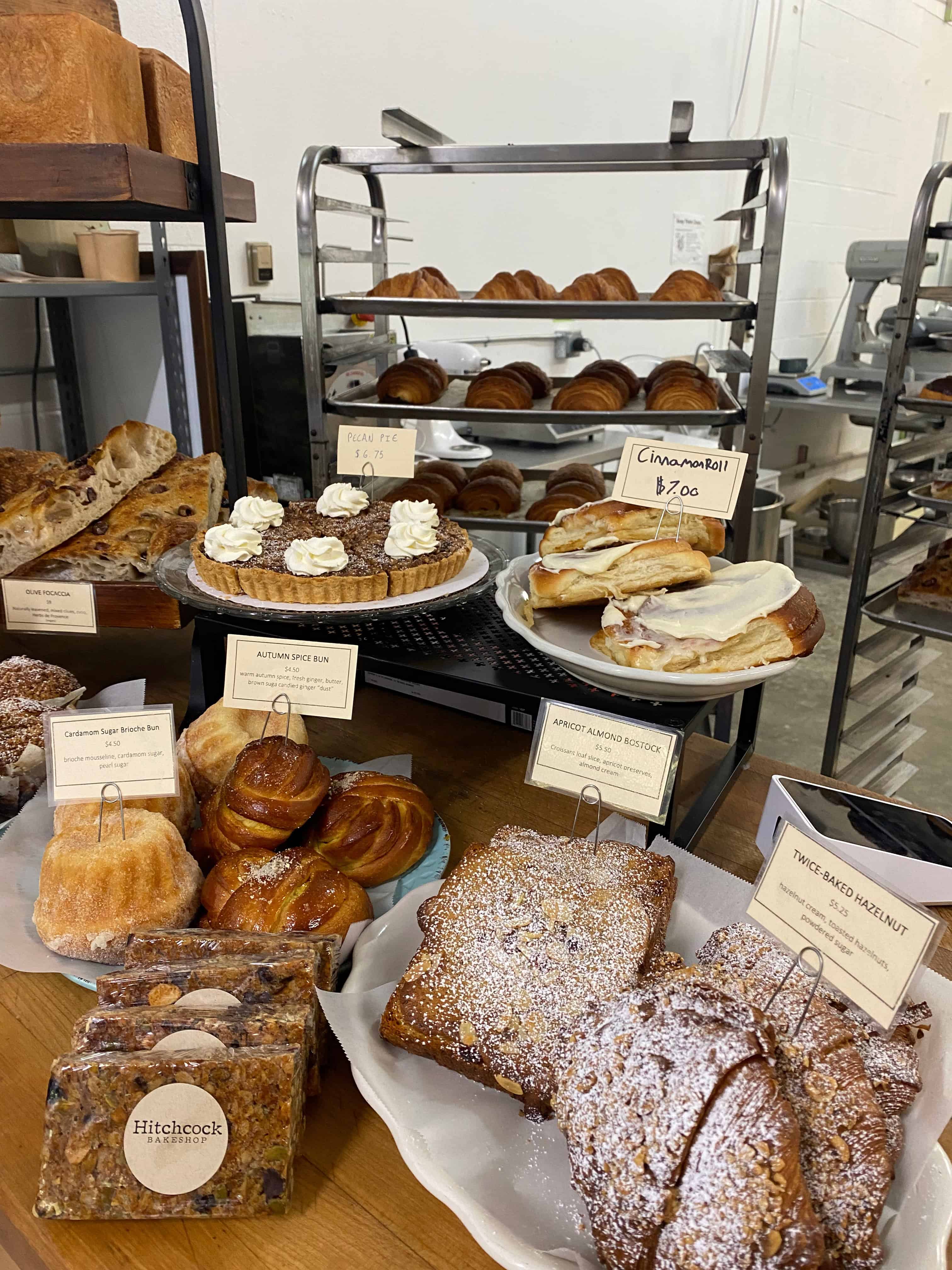 Pastries for sale on display 