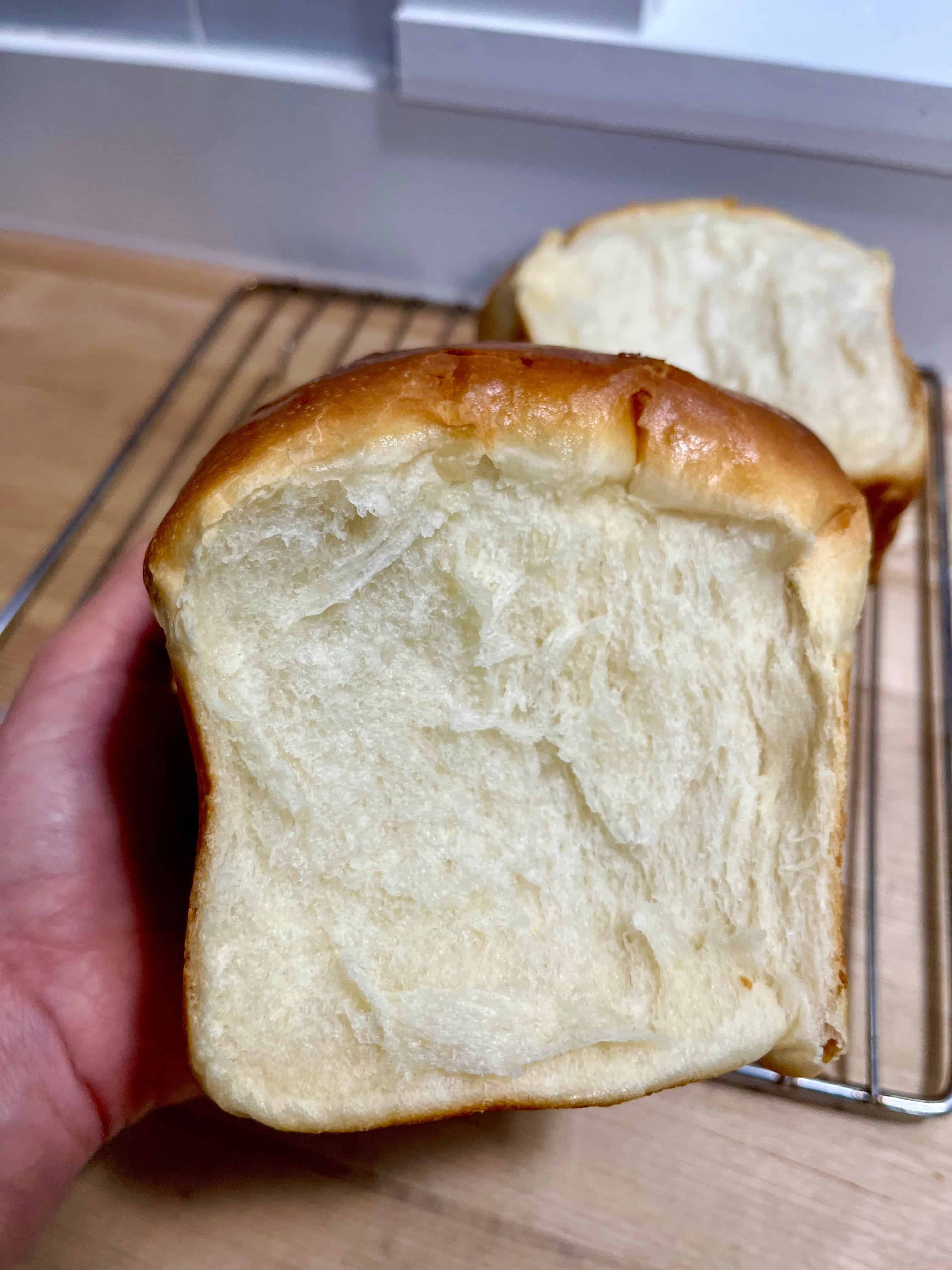 Freshly baked soft, fluffy, milk bread