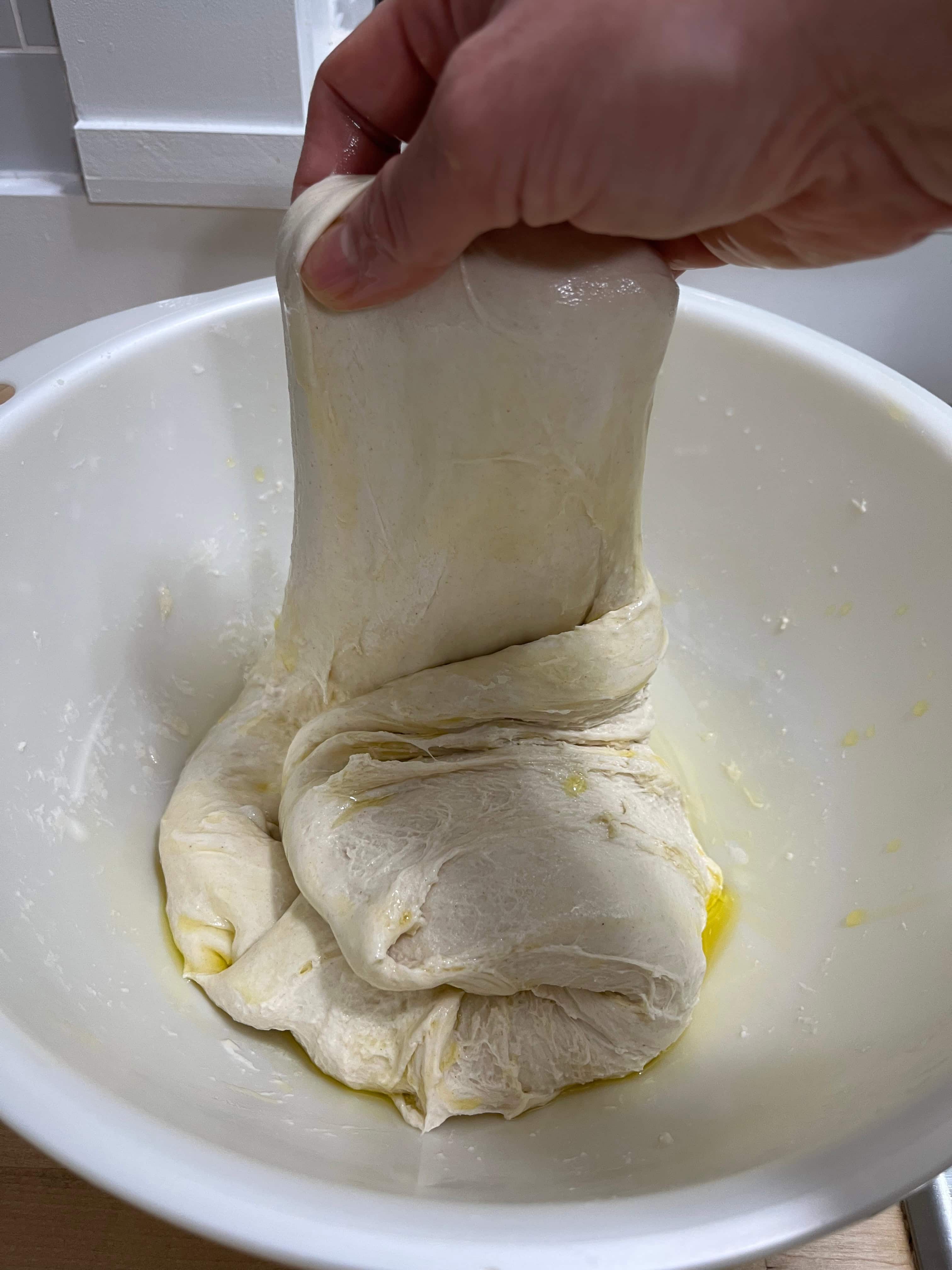 providing some stretch and folds improves structure