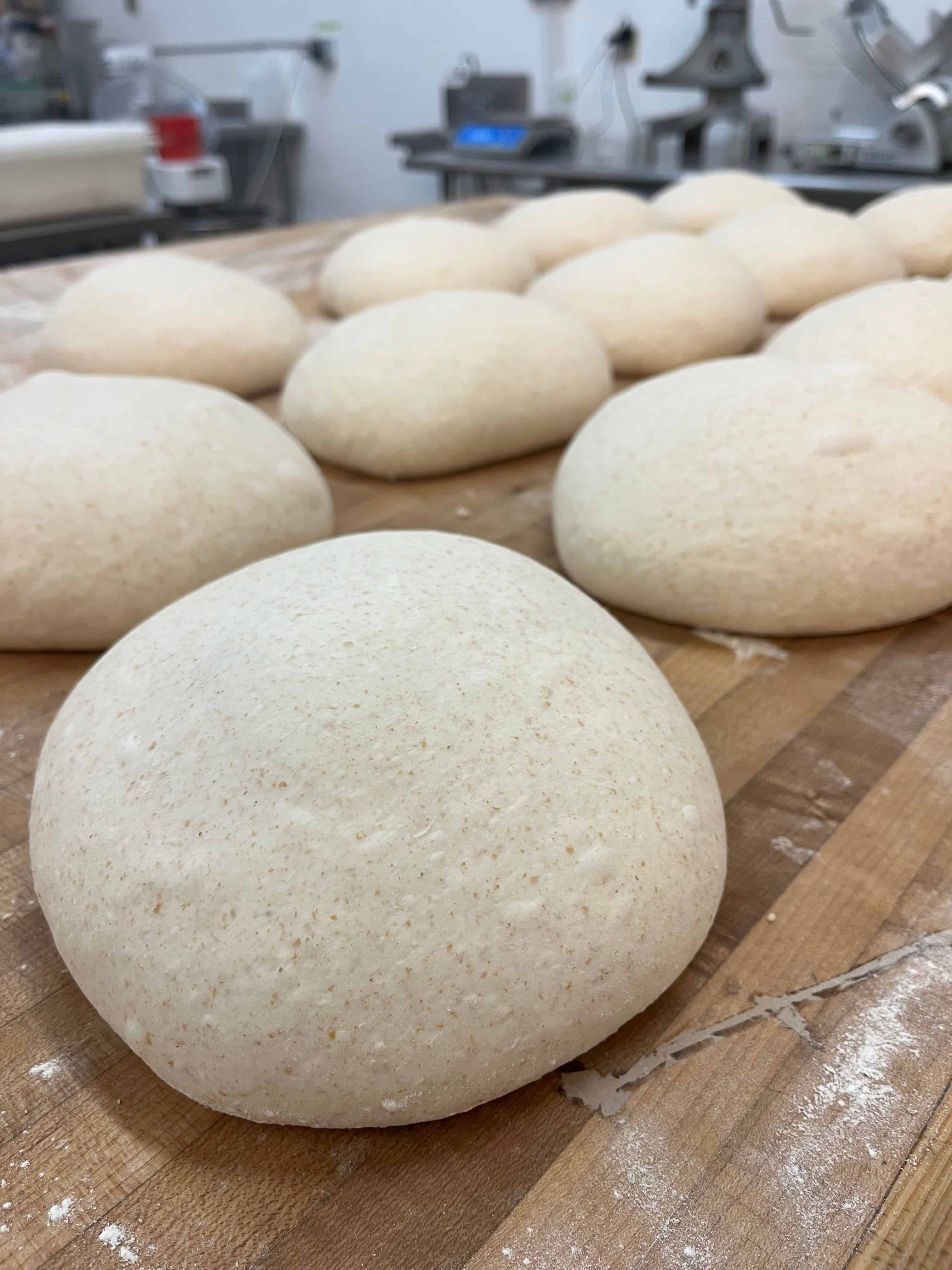 smooth dough rounds with good structure and elasticity