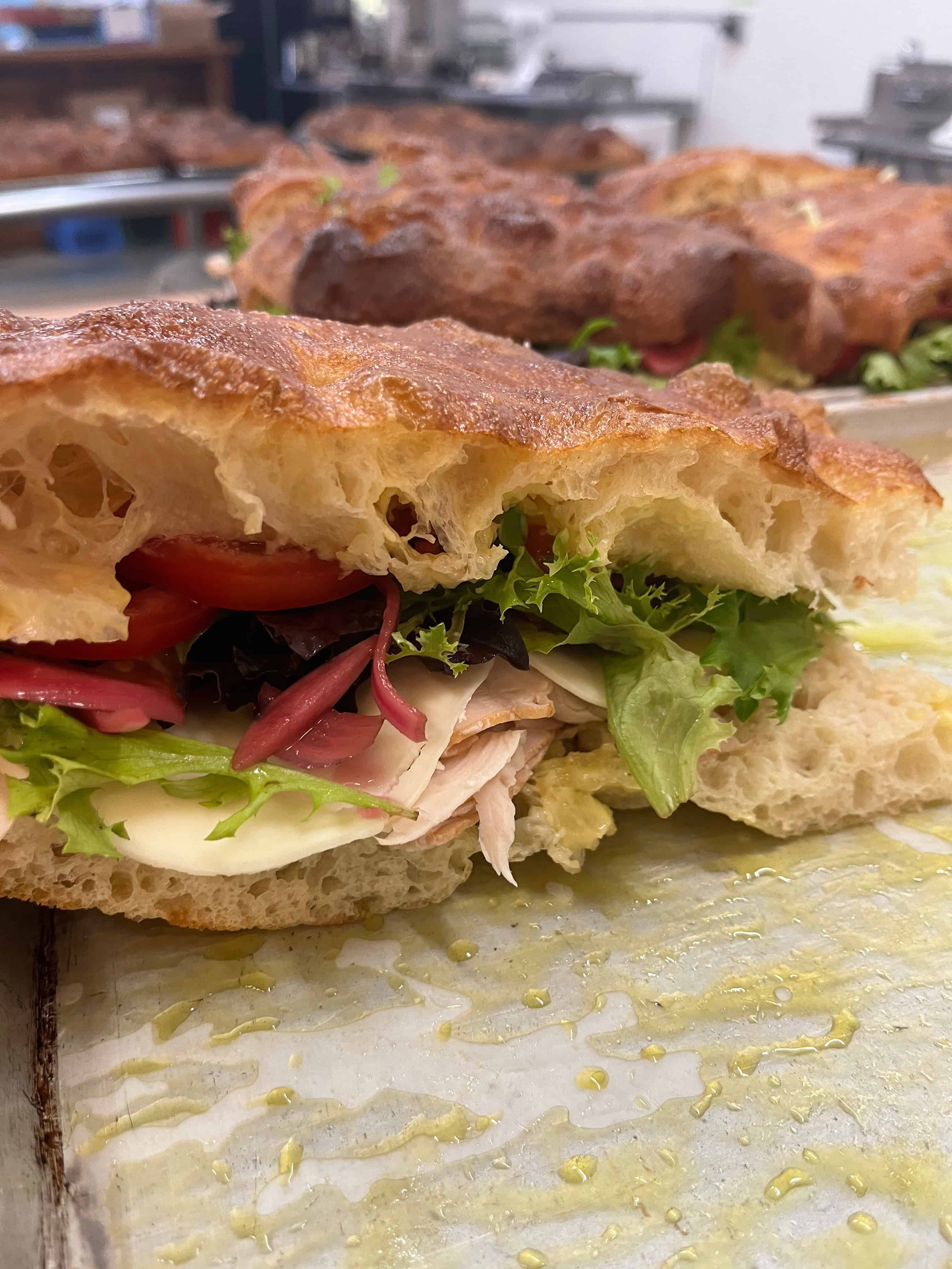 Finished sandwich, ready for packaging