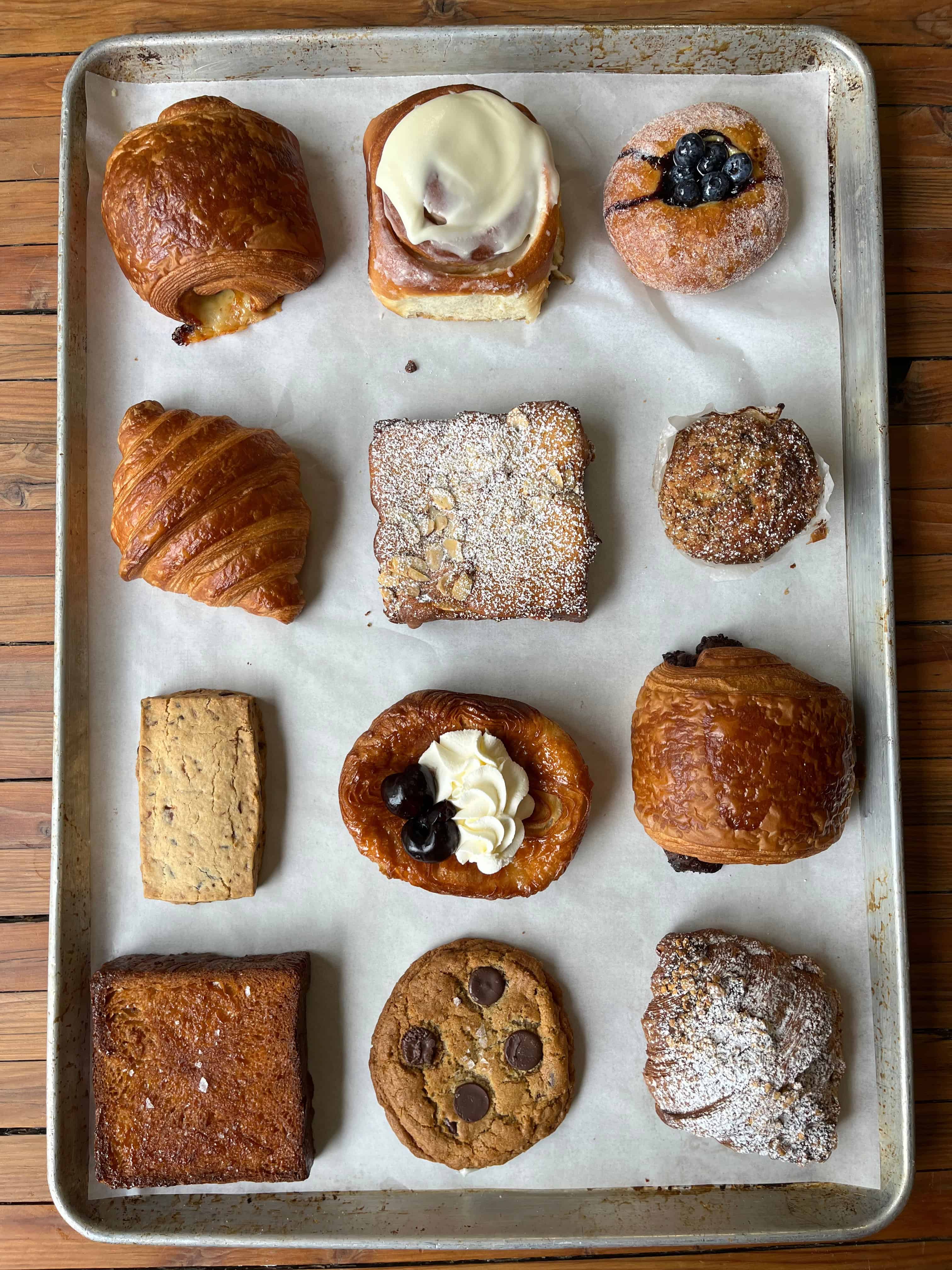 a tray of of pastries