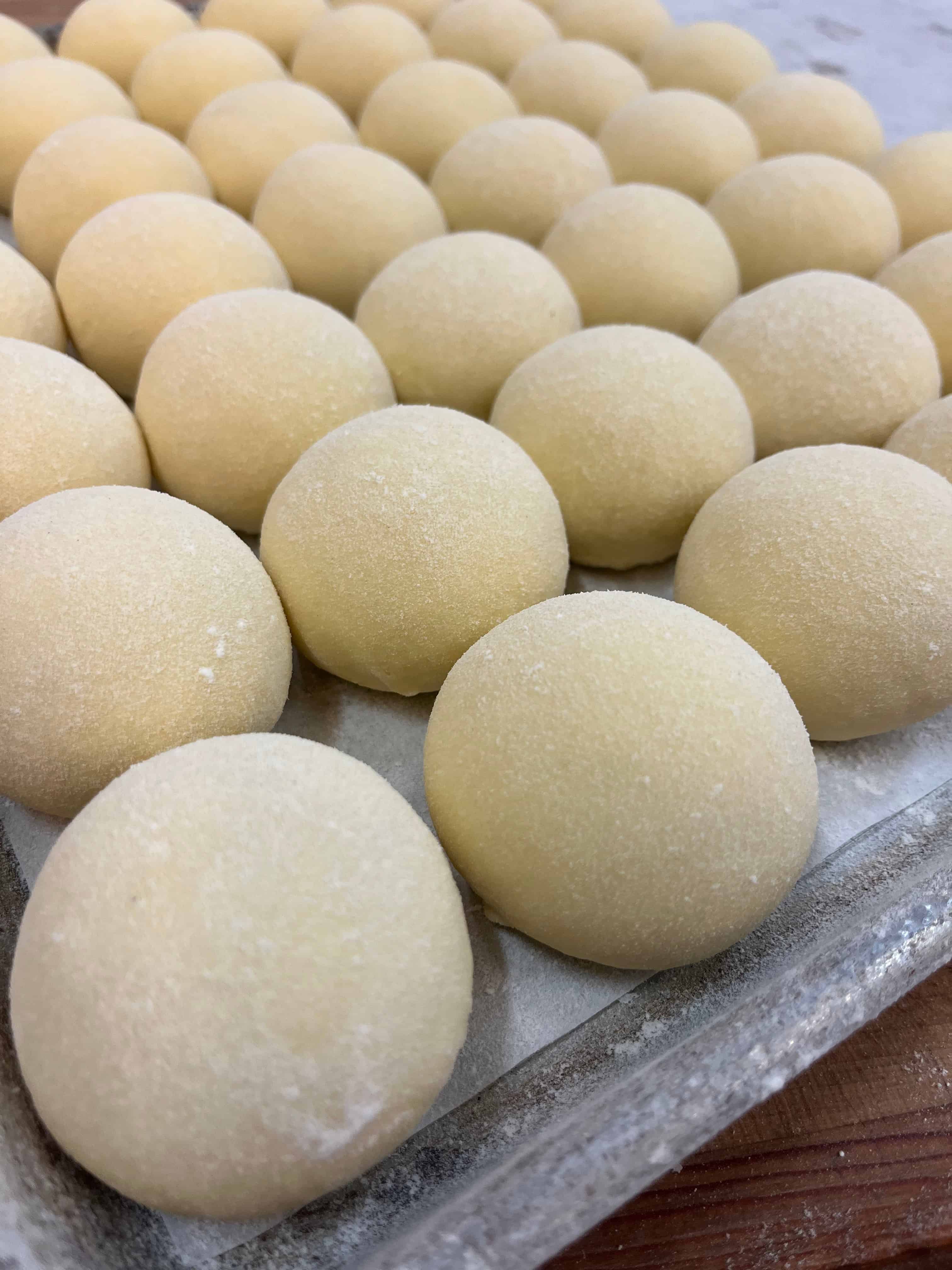 smooth brioche dough balls