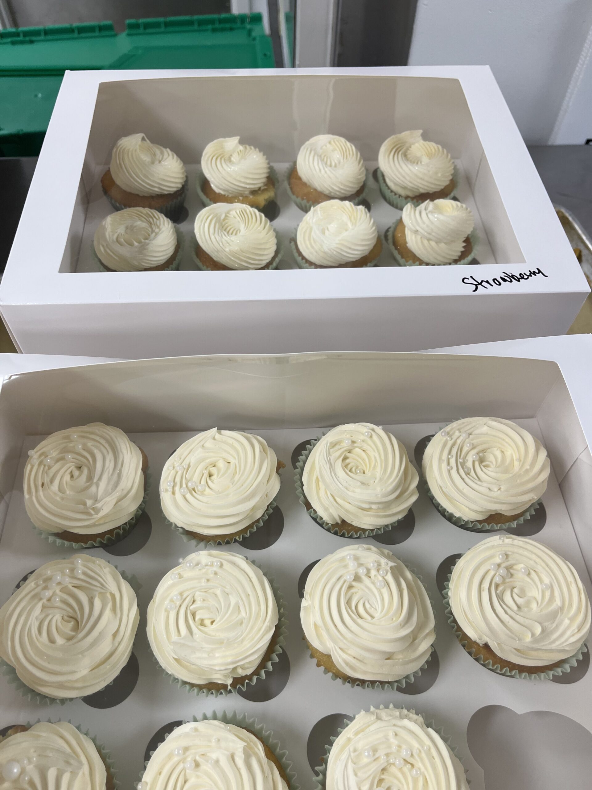 Finished cupcakes in box
